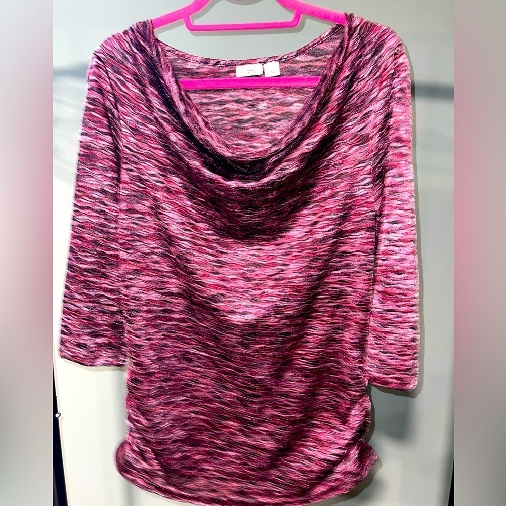 Cato Women’s Pink Knit Cowl Neck Top